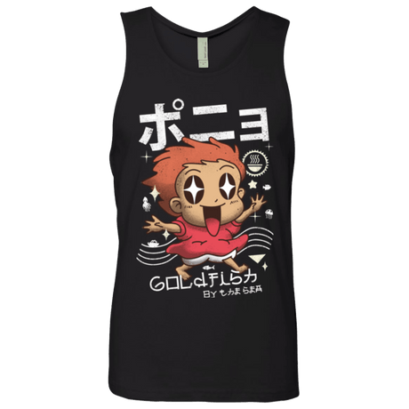 T-Shirts Black / Small Kawaii Gold Fish Men's Premium Tank Top