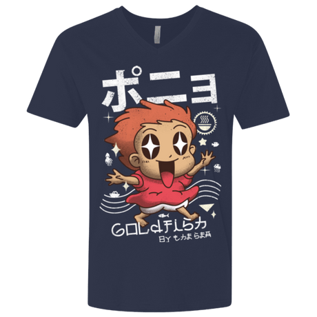 T-Shirts Midnight Navy / X-Small Kawaii Gold Fish Men's Premium V-Neck