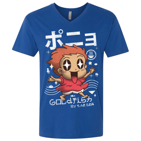 T-Shirts Royal / X-Small Kawaii Gold Fish Men's Premium V-Neck