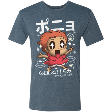 T-Shirts Indigo / Small Kawaii Gold Fish Men's Triblend T-Shirt