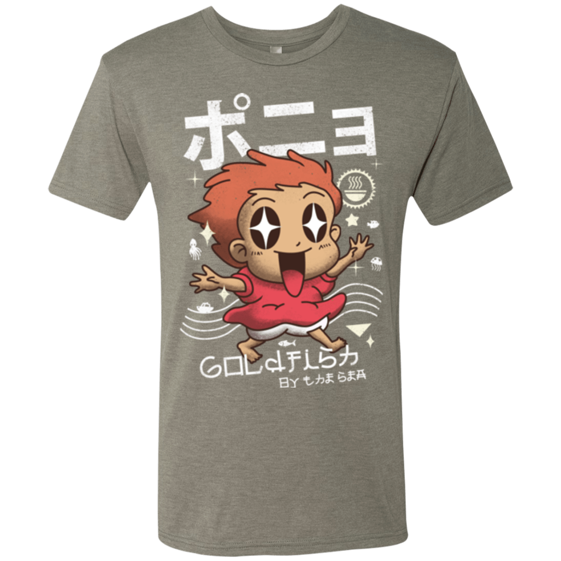 T-Shirts Venetian Grey / Small Kawaii Gold Fish Men's Triblend T-Shirt