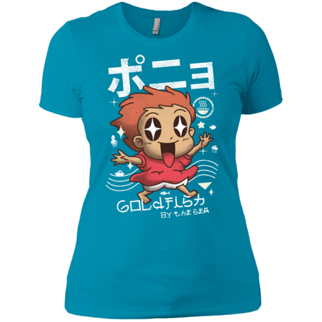 T-Shirts Turquoise / X-Small Kawaii Gold Fish Women's Premium T-Shirt