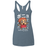 T-Shirts Indigo / X-Small Kawaii Gold Fish Women's Triblend Racerback Tank