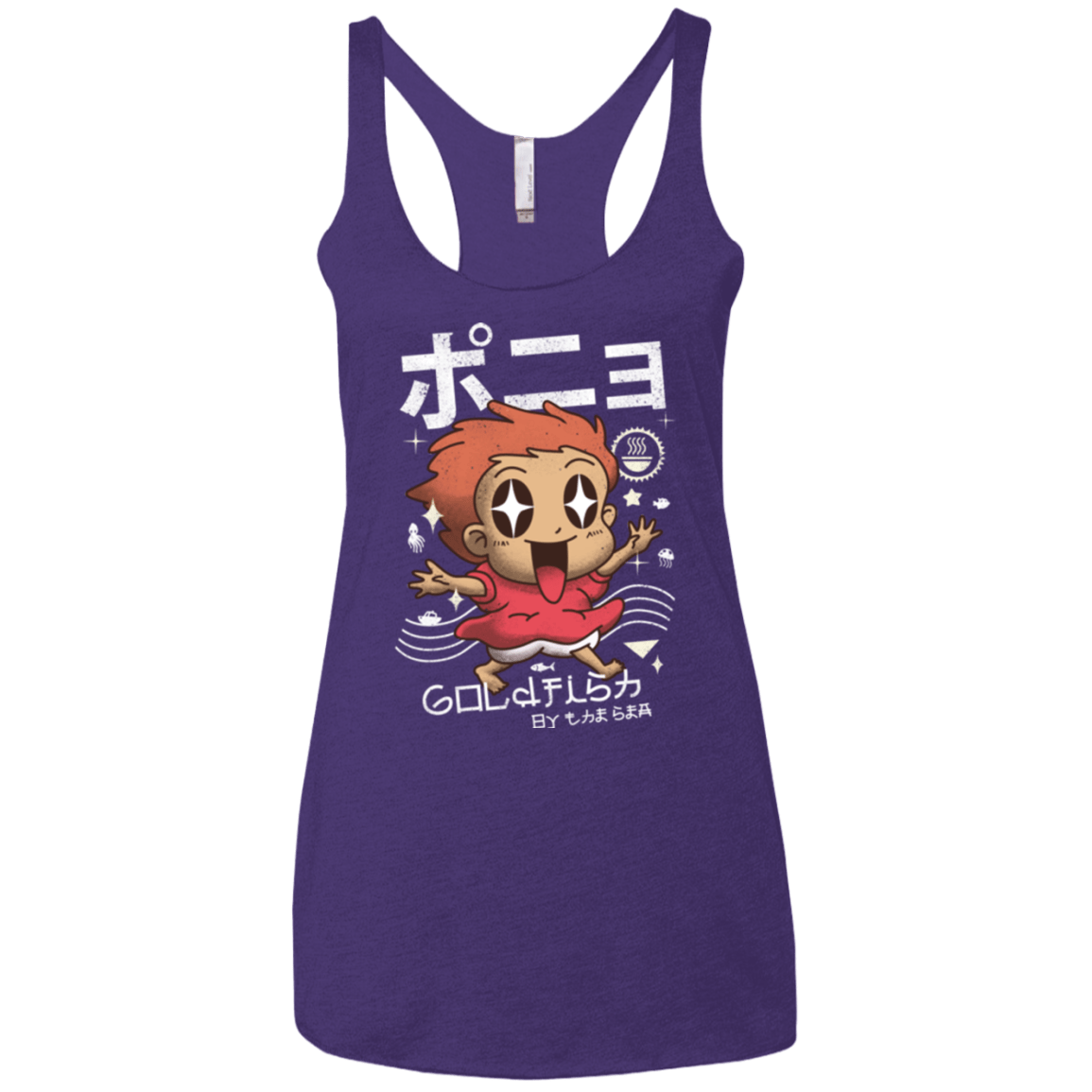 T-Shirts Purple / X-Small Kawaii Gold Fish Women's Triblend Racerback Tank