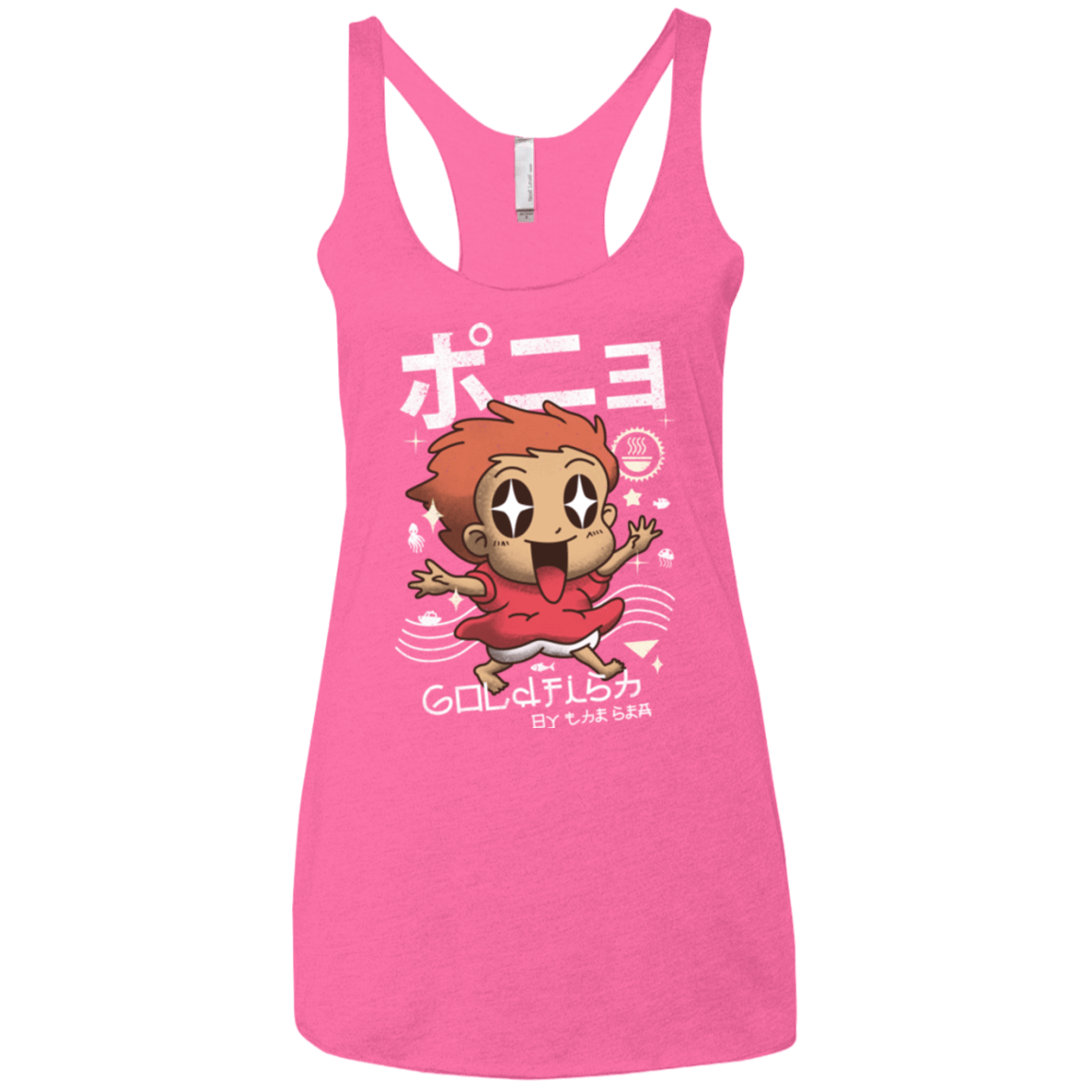 T-Shirts Vintage Pink / X-Small Kawaii Gold Fish Women's Triblend Racerback Tank