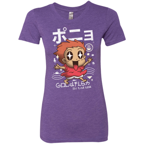 T-Shirts Purple Rush / Small Kawaii Gold Fish Women's Triblend T-Shirt
