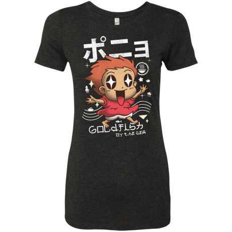 T-Shirts Vintage Black / Small Kawaii Gold Fish Women's Triblend T-Shirt