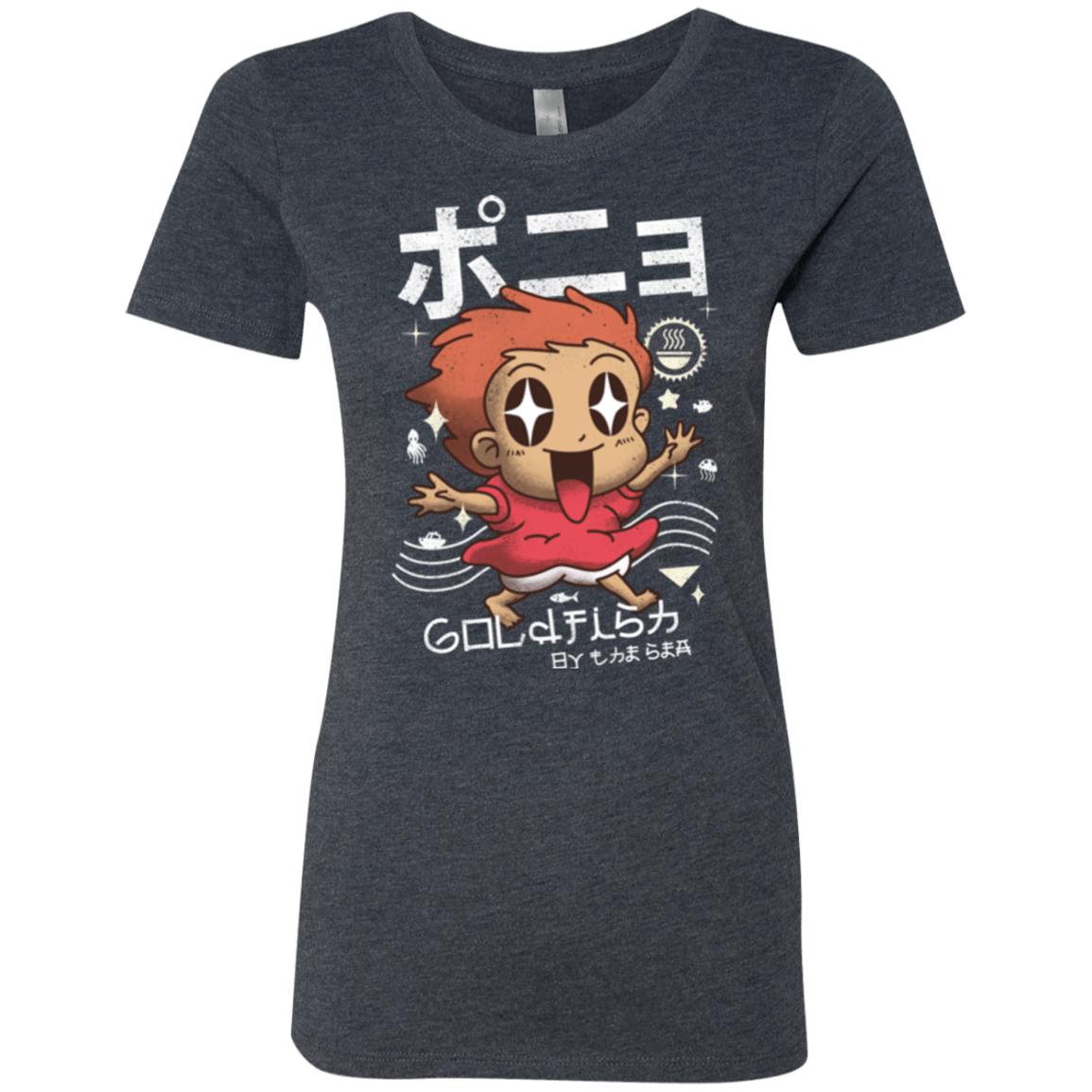 T-Shirts Vintage Navy / Small Kawaii Gold Fish Women's Triblend T-Shirt