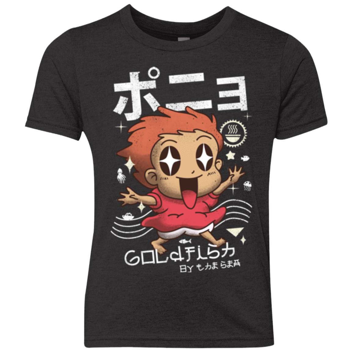 T-Shirts Vintage Black / YXS Kawaii Gold Fish Youth Triblend T-Shirt