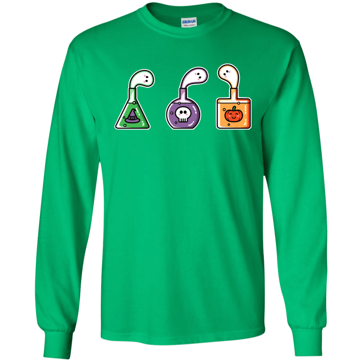 T-Shirts Irish Green / S Kawaii Halloween Potions Men's Long Sleeve T-Shirt