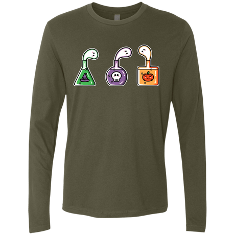 T-Shirts Military Green / S Kawaii Halloween Potions Men's Premium Long Sleeve