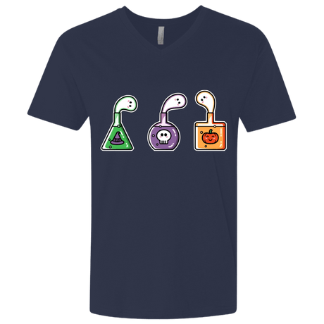 T-Shirts Midnight Navy / X-Small Kawaii Halloween Potions Men's Premium V-Neck