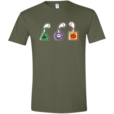 T-Shirts Military Green / S Kawaii Halloween Potions Men's Semi-Fitted Softstyle