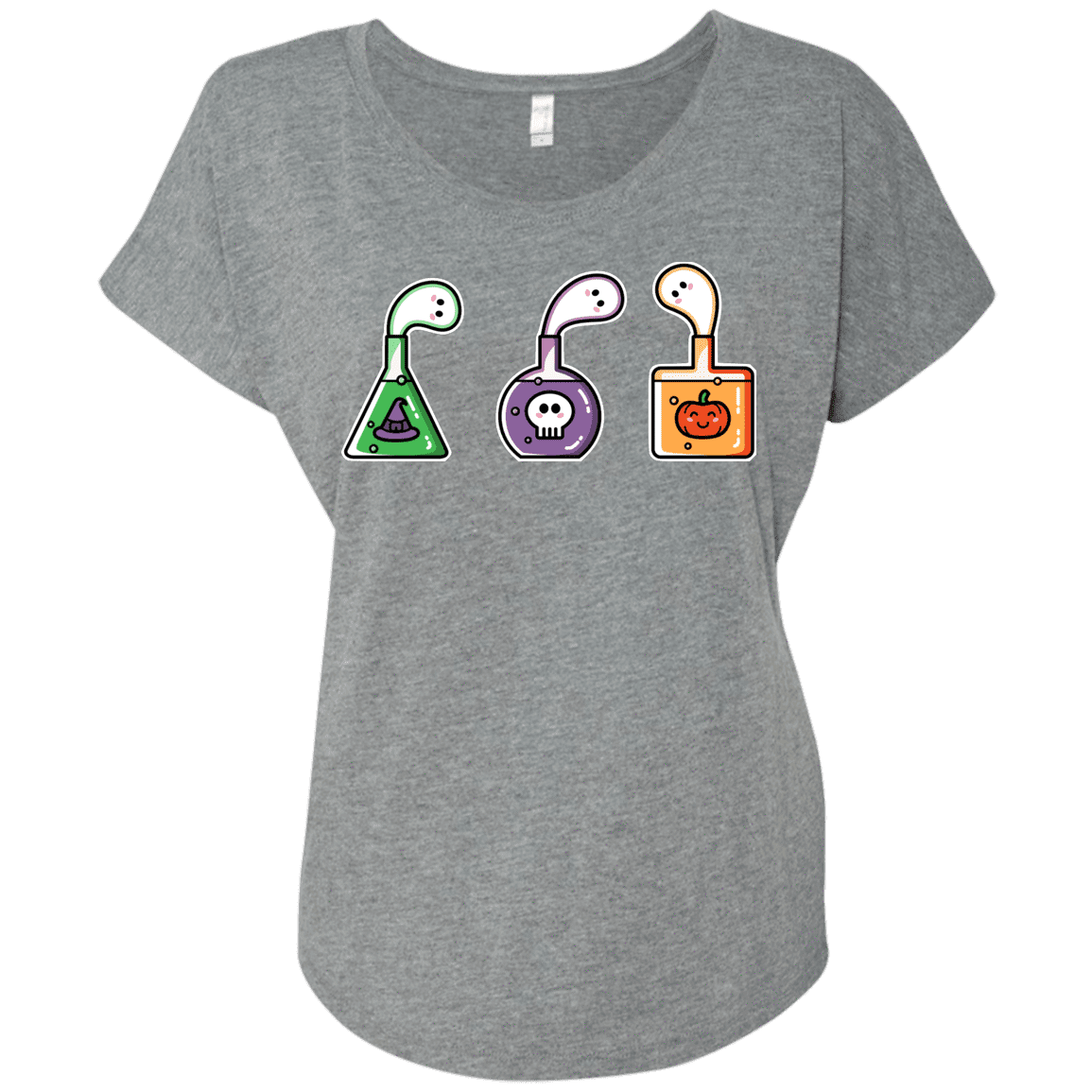 T-Shirts Premium Heather / X-Small Kawaii Halloween Potions Triblend Dolman Sleeve