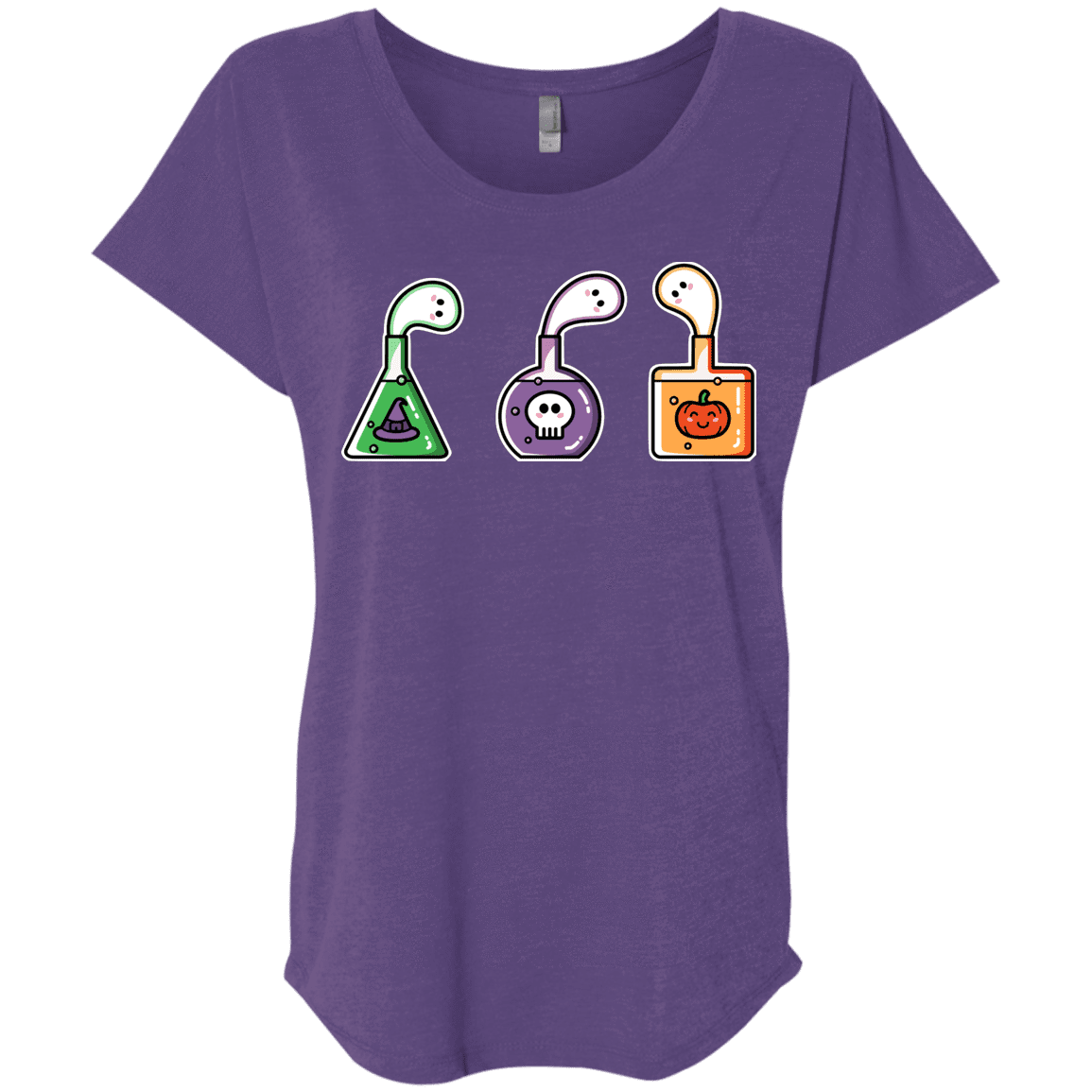 T-Shirts Purple Rush / X-Small Kawaii Halloween Potions Triblend Dolman Sleeve