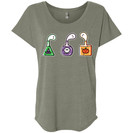 T-Shirts Venetian Grey / X-Small Kawaii Halloween Potions Triblend Dolman Sleeve