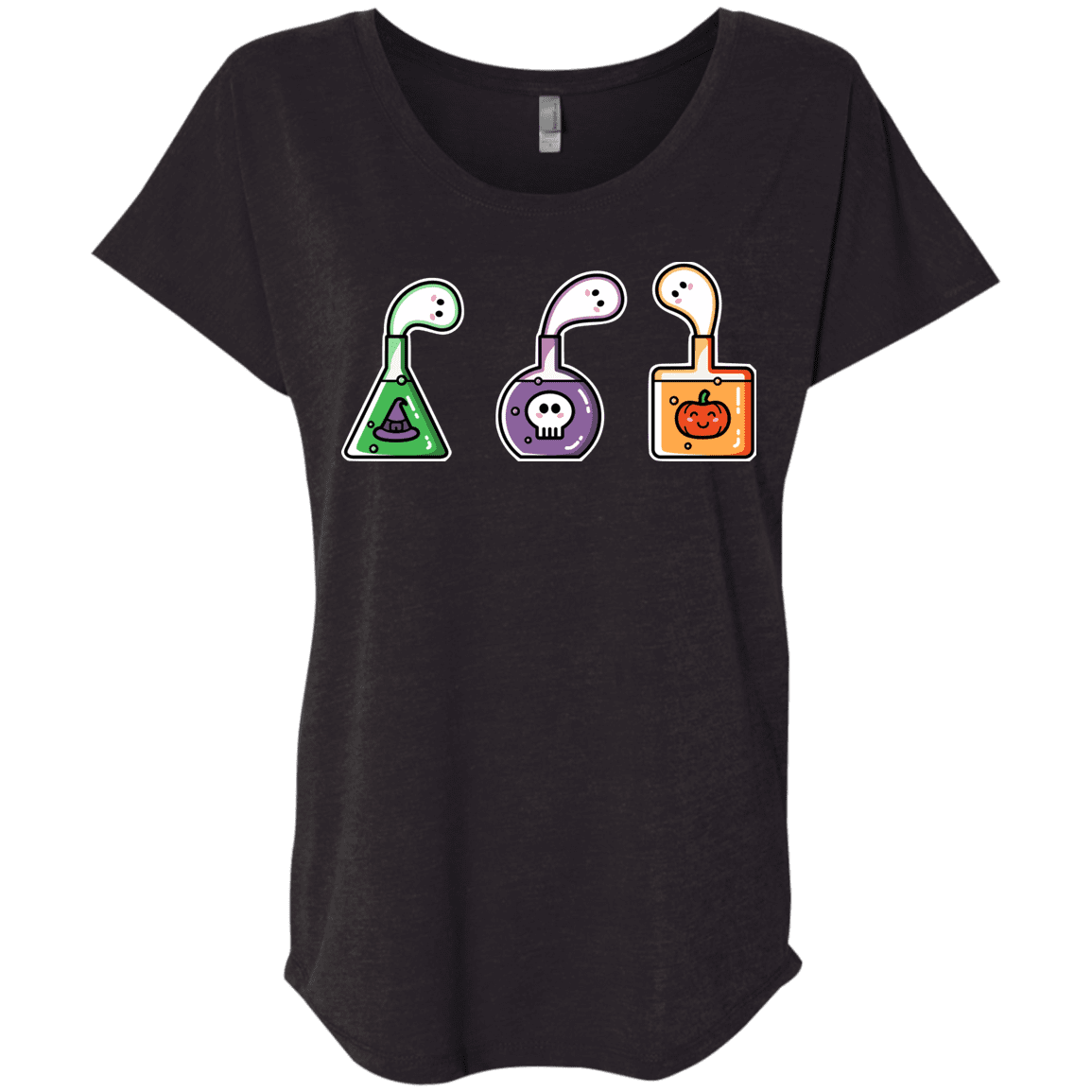 T-Shirts Vintage Black / X-Small Kawaii Halloween Potions Triblend Dolman Sleeve