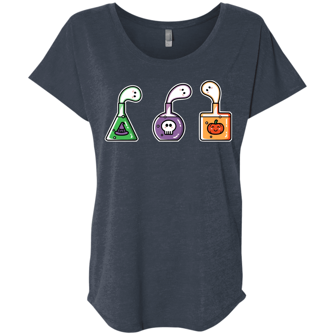 T-Shirts Vintage Navy / X-Small Kawaii Halloween Potions Triblend Dolman Sleeve