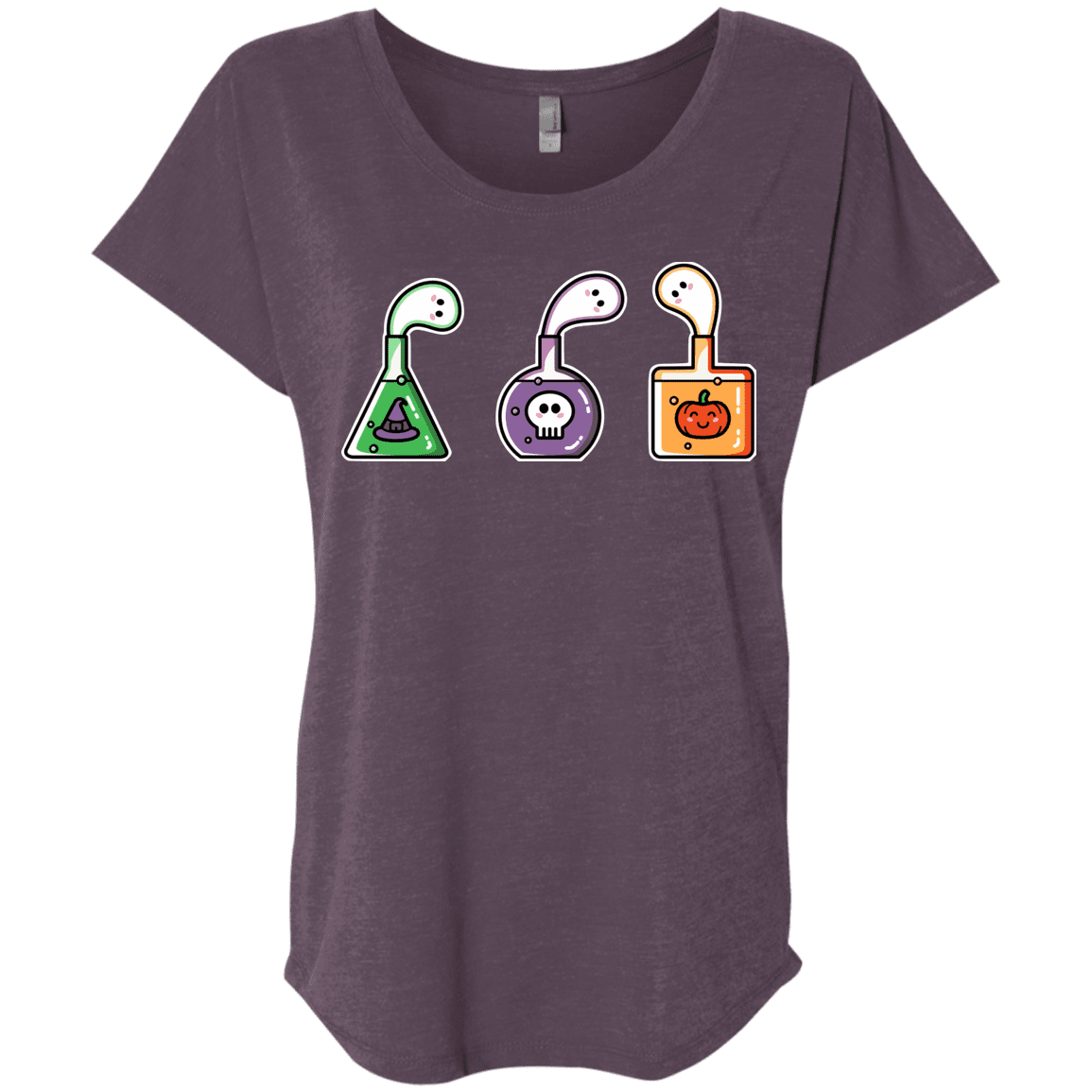 T-Shirts Vintage Purple / X-Small Kawaii Halloween Potions Triblend Dolman Sleeve