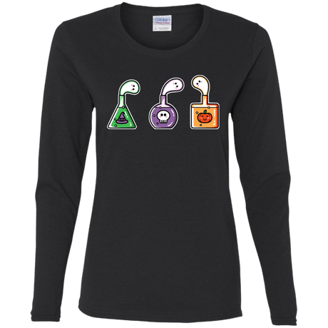 T-Shirts Black / S Kawaii Halloween Potions Women's Long Sleeve T-Shirt