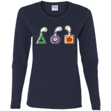 T-Shirts Navy / S Kawaii Halloween Potions Women's Long Sleeve T-Shirt