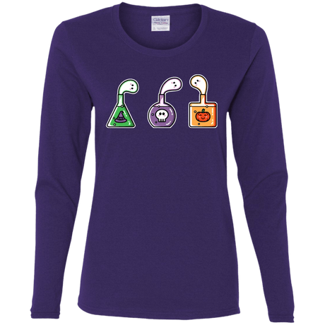 T-Shirts Purple / S Kawaii Halloween Potions Women's Long Sleeve T-Shirt