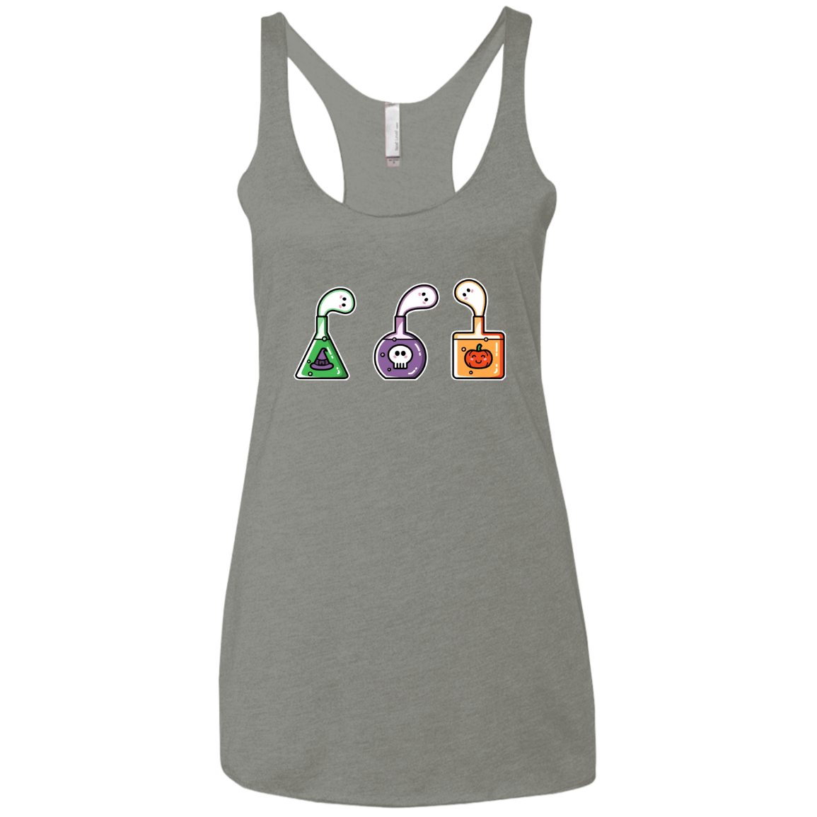 T-Shirts Venetian Grey / X-Small Kawaii Halloween Potions Women's Triblend Racerback Tank