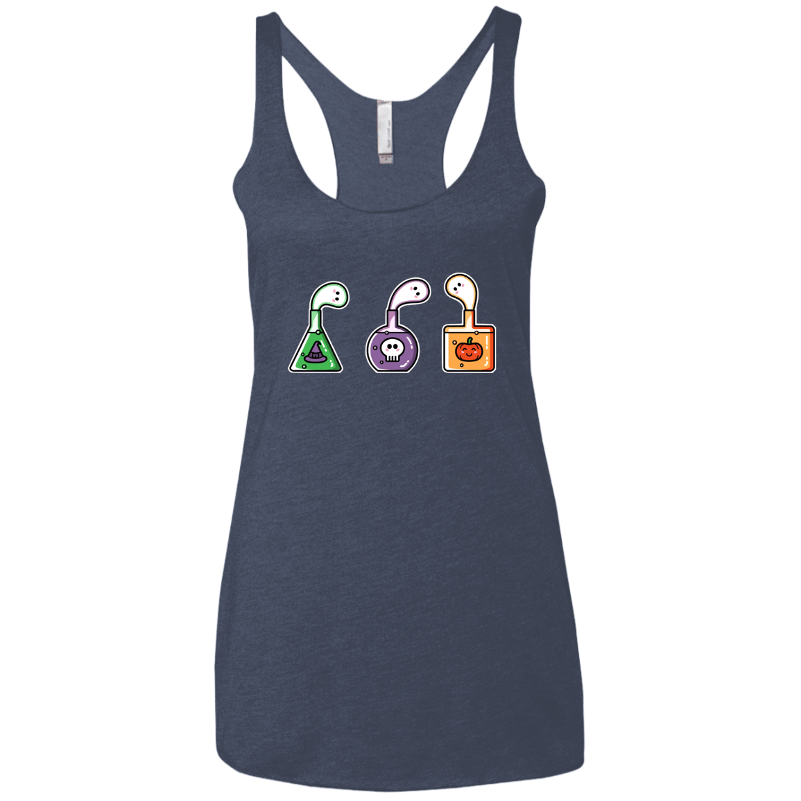T-Shirts Vintage Navy / X-Small Kawaii Halloween Potions Women's Triblend Racerback Tank