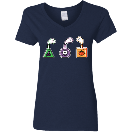 T-Shirts Navy / S Kawaii Halloween Potions Women's V-Neck T-Shirt