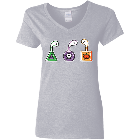 T-Shirts Sport Grey / S Kawaii Halloween Potions Women's V-Neck T-Shirt