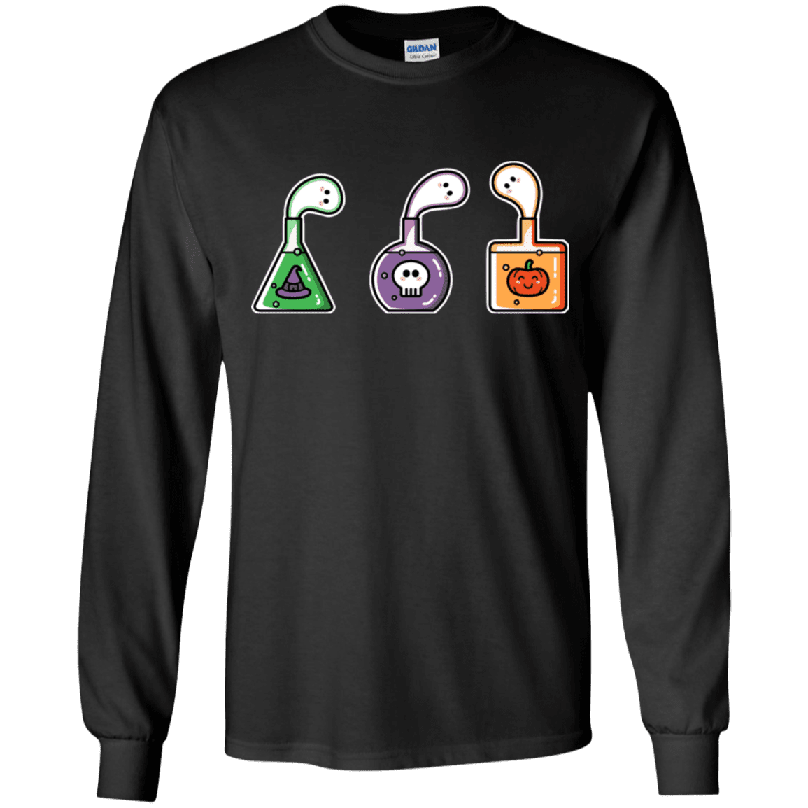 T-Shirts Black / YS Kawaii Halloween Potions Youth Long Sleeve T-Shirt