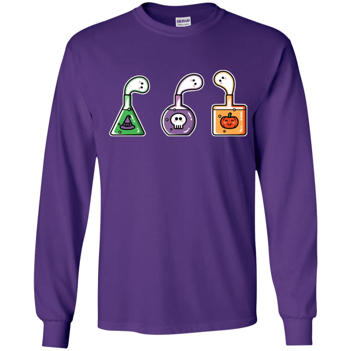 T-Shirts Purple / YS Kawaii Halloween Potions Youth Long Sleeve T-Shirt
