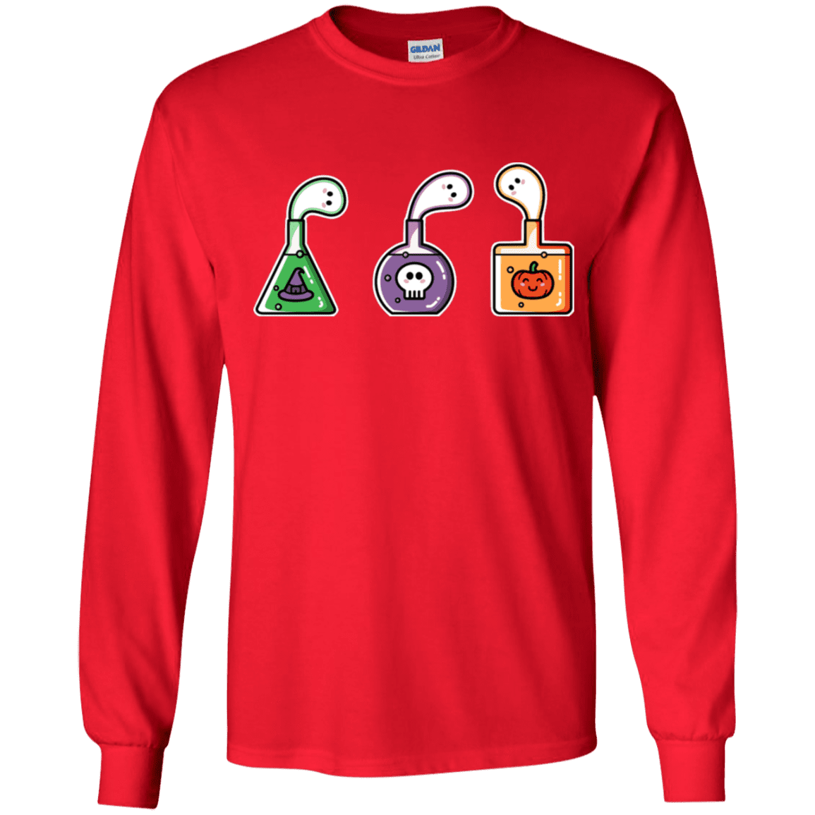 T-Shirts Red / YS Kawaii Halloween Potions Youth Long Sleeve T-Shirt