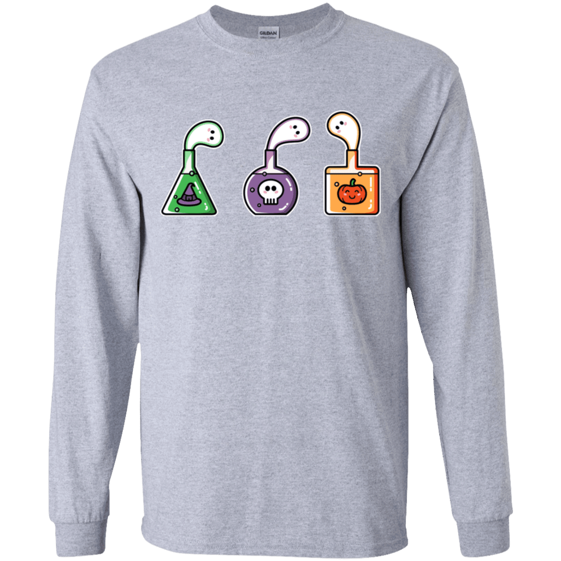 T-Shirts Sport Grey / YS Kawaii Halloween Potions Youth Long Sleeve T-Shirt