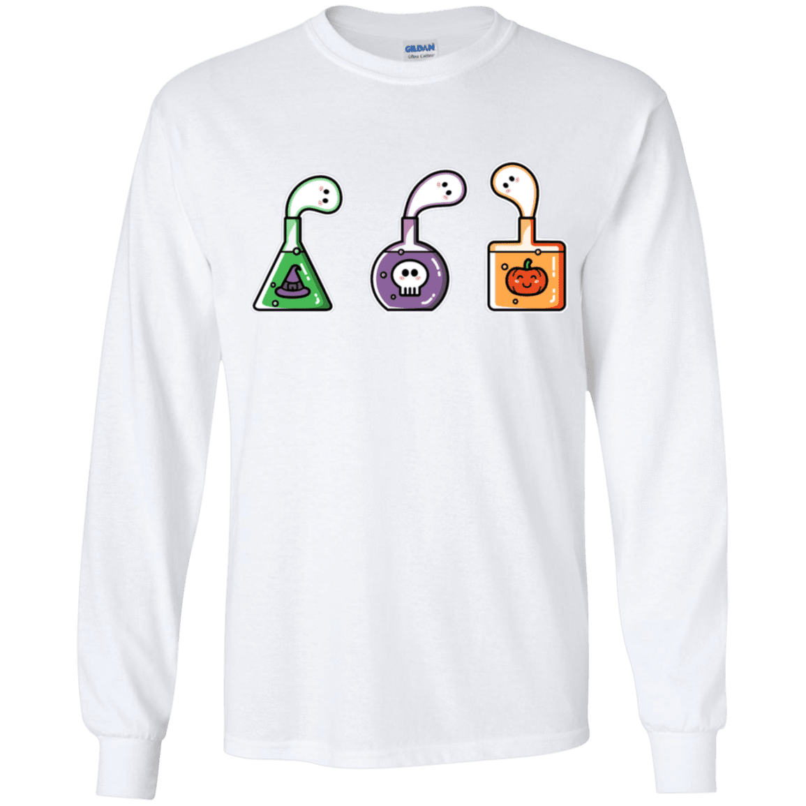 T-Shirts White / YS Kawaii Halloween Potions Youth Long Sleeve T-Shirt