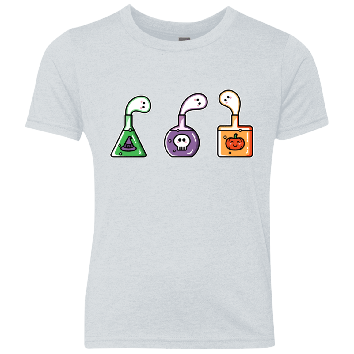 T-Shirts Heather White / YXS Kawaii Halloween Potions Youth Triblend T-Shirt