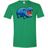 T-Shirts Heather Irish Green / S Kawaii Happy Hippo Men's Semi-Fitted Softstyle