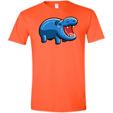 T-Shirts Orange / S Kawaii Happy Hippo Men's Semi-Fitted Softstyle