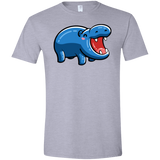 T-Shirts Sport Grey / X-Small Kawaii Happy Hippo Men's Semi-Fitted Softstyle