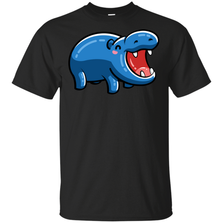 T-Shirts Black / S Kawaii Happy Hippo T-Shirt