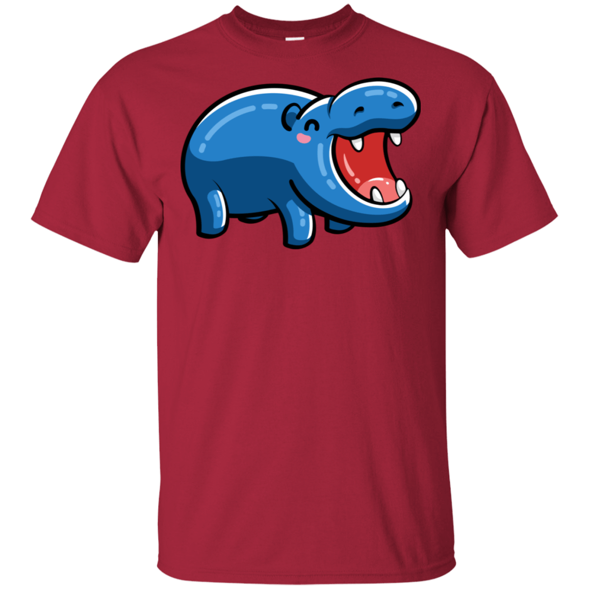 T-Shirts Cardinal / S Kawaii Happy Hippo T-Shirt