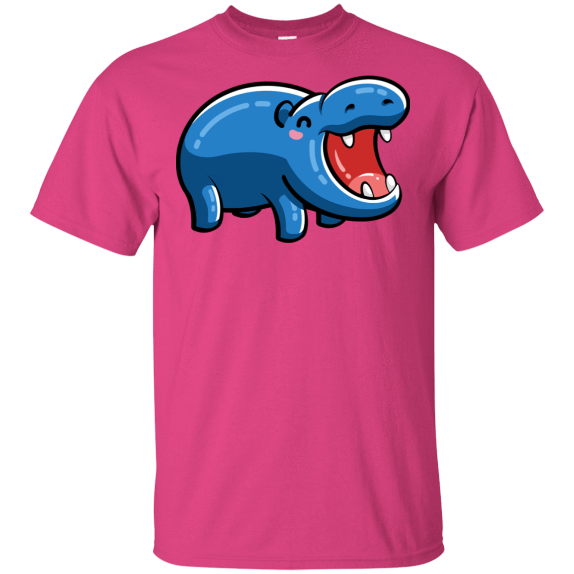 T-Shirts Heliconia / S Kawaii Happy Hippo T-Shirt