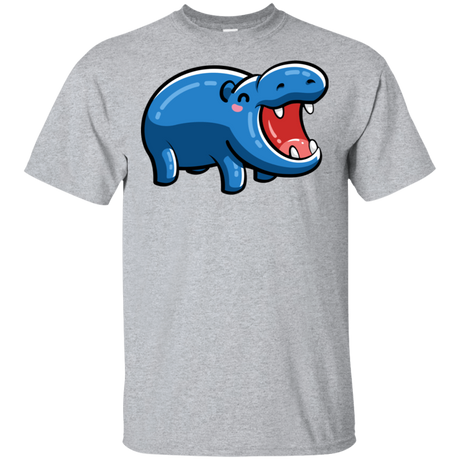 T-Shirts Sport Grey / S Kawaii Happy Hippo T-Shirt