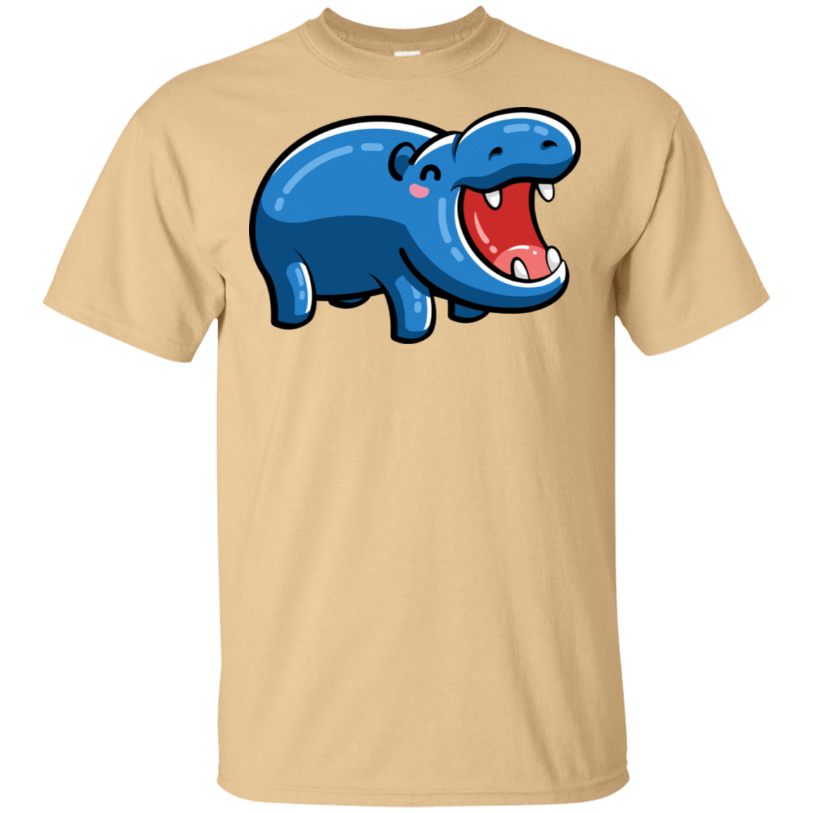 T-Shirts Vegas Gold / S Kawaii Happy Hippo T-Shirt