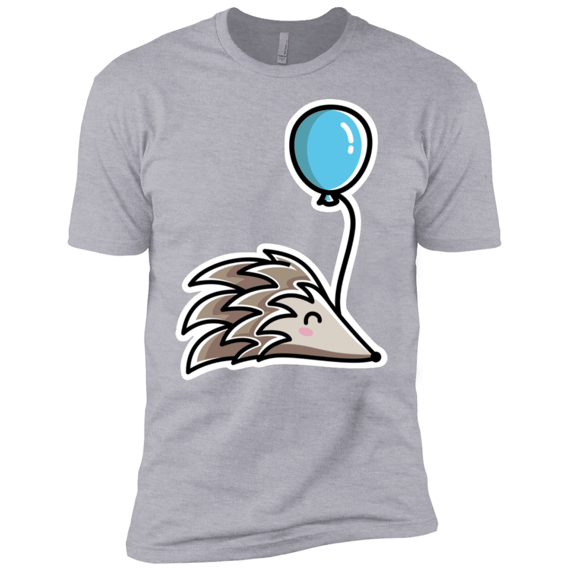 T-Shirts Heather Grey / YXS Kawaii Hedgehog with Balloon Boys Premium T-Shirt