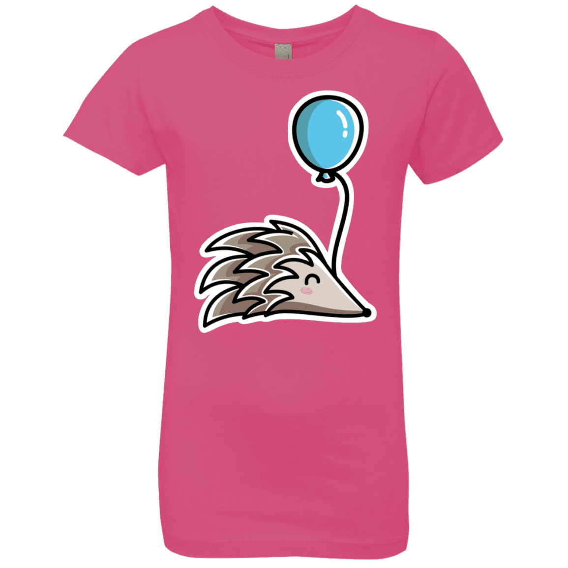 T-Shirts Hot Pink / YXS Kawaii Hedgehog with Balloon Girls Premium T-Shirt