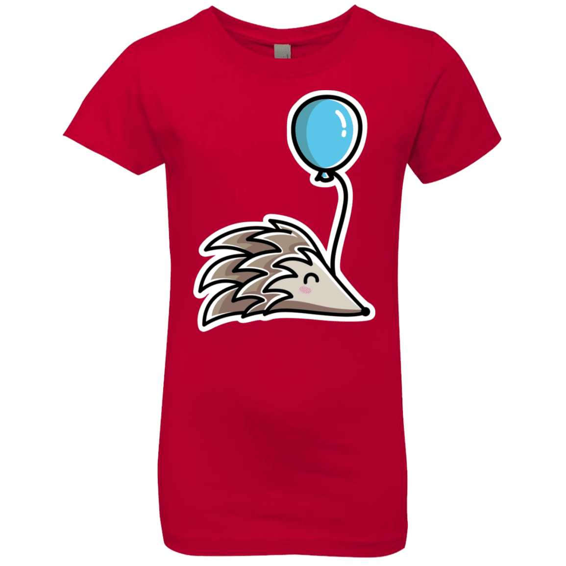 T-Shirts Red / YXS Kawaii Hedgehog with Balloon Girls Premium T-Shirt