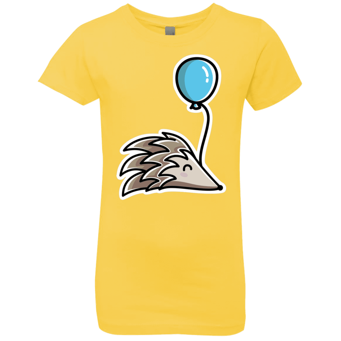 T-Shirts Vibrant Yellow / YXS Kawaii Hedgehog with Balloon Girls Premium T-Shirt