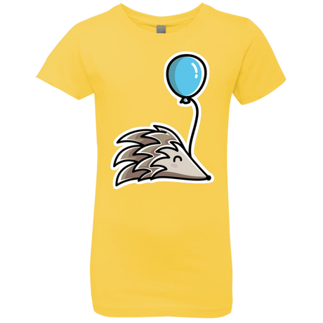 T-Shirts Vibrant Yellow / YXS Kawaii Hedgehog with Balloon Girls Premium T-Shirt