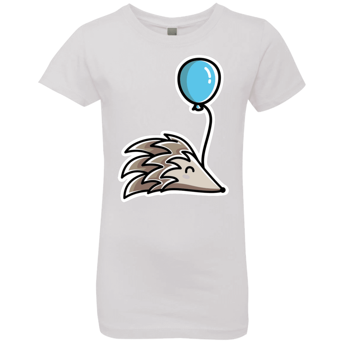 T-Shirts White / YXS Kawaii Hedgehog with Balloon Girls Premium T-Shirt